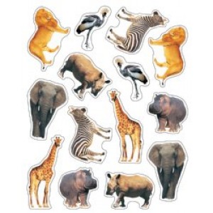 Wild Animal Shape Stickers for Kids – Safari & Jungle Animal Stickers for Classroom Crafts, Rewards & Learning
