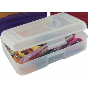 Pencil Storage Utility Box - Plastic - Convenient and Durable - 8" x 5" x 2"
