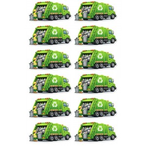 Garbage Truck Stickers 1"x2" – Construction Vehicle Reward Stickers for Kids Classroom Crafts (6 Sheets)