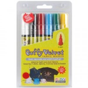 Puffy Velvet Markers-Primary