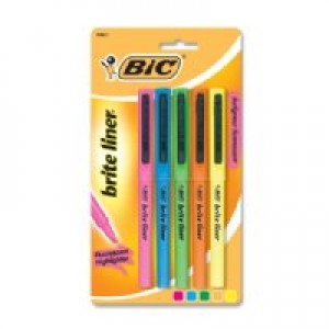 Fluorescent Colors Pen Style Highlighters 5/pk