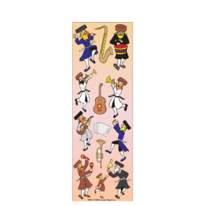Dancing Chassidim Musical Instrument Die-Cut Stickers
