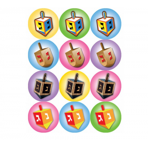 Round Dreidel Sticker