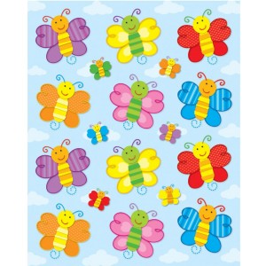 Butterfly Shape Stickers – 6 Sheets Colorful Butterfly Stickers for Kids Crafts, Classroom Rewards, Scrapbooking & DIY Projects