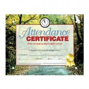 ATTENDANCE CERTIFICATE 