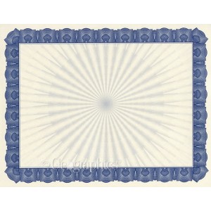 Blue Burst Certificate Paper