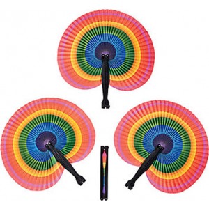 Rainbow Folding Fans