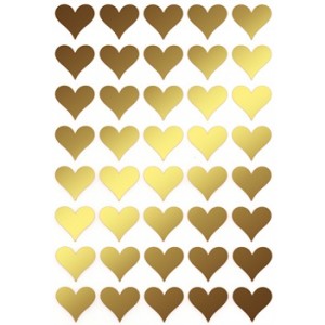 Gold Heart Stickers