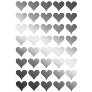 Silver Heart Stickers