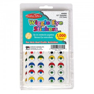 Wiggly Eye Stickers, 1000/Pk – Choice Of Color! | Peel-and-stick craft eyes for kids’ art projects