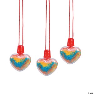 Heart Sand Art Bottle Necklaces -12 Pc