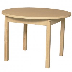 36" Round High Pressure Laminate Table with Hardwood Legs- 18"