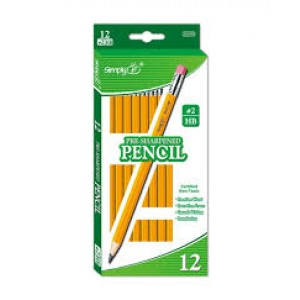 Sharpened Pencils, 12/Pk | Pre‑Sharpened #2 HB Wood Pencils for School & Office