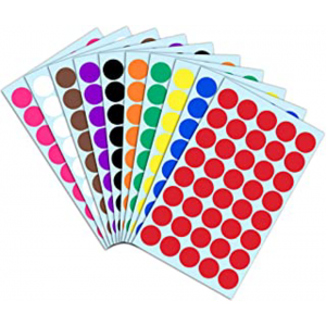 Neon Assorted Dot Stickers 1", 32 Sheets, 576/Pack