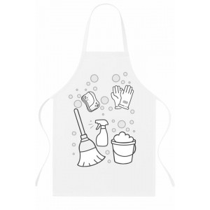 Kids White Non-Woven Apron – Cleaning Theme Craft & Activity Aprons 14.2" x 18.9"