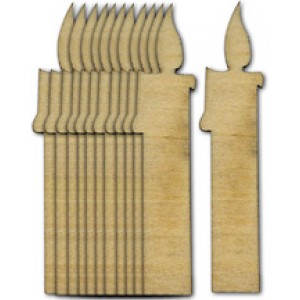 Wood Candle Cutouts 10/pk -  2"