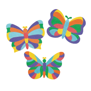 DIY Mosaic Butterfly Sand Art Kit for Kids – 6" x 4" Craft Boards, 12 Pack Classroom Craft Activity