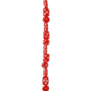 Glass Dot Beads - Red