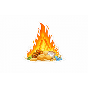 Pesach Burning Chametz Fire Cutouts – Passover Biur Chametz Craft Shapes for Kids, Classroom Activities & Holiday Decorations