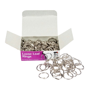 Loose Leaf Binder Rings, 100-Pack or 50-Pack - Choice Of Sizes! | Metal Book Rings with Snap Closure