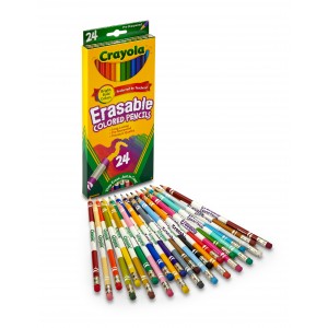 Crayola Erasable Colored Pencils – 24 Pre‑Sharpened, Erasable, Non-Toxic