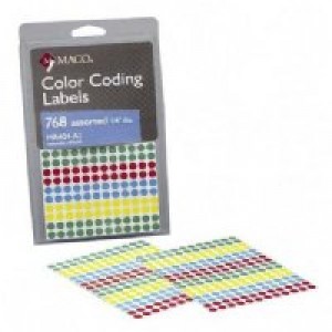 Round Labels Primary Colors 1/4"