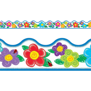 Borders-Crayon Flowers