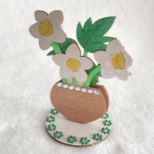 DIY 3D Wooden Flower Pot Craft Kit for Kids