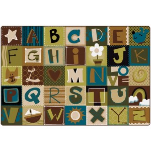 Toddler Alphabet Blocks Rug - Nature Colors