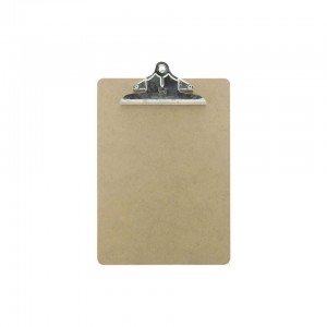 Letter-Size Hardboard Clipboard, 9″ × 12.5″ – Durable Brown Writing Board with Heavy-Duty Metal Clip 