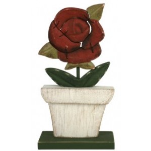 Single Rose in Pot with Stand – Assembled