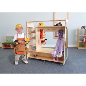 Mobile Dress Up Center With Trays and Mirror