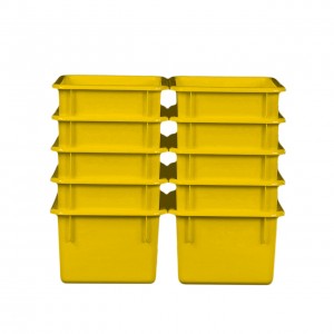 YELLOW CUBBY W/ LID TRAY