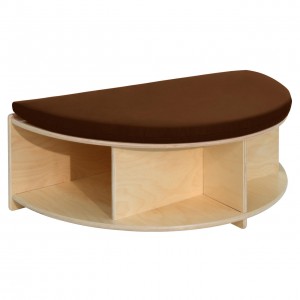 Read-A-Round Half Moon Bench with Brown Cushion