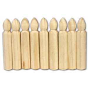 Wood Candles - Medium, 9/Set