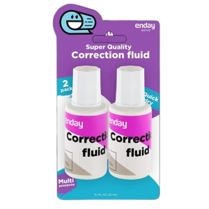 Premium White Out-Correction Liquid Fluid with Brush Applicator - 7 fl. Oz. / 20 ml - Pack of 2