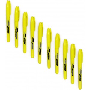 Fluorescent Pen Style Highlighters Yellow 5/pk