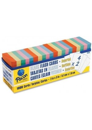 Unruled Flash Cards, 2″X3″ 1000/Pk