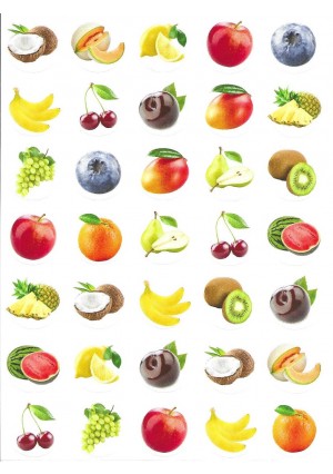 Mini Fruit Circles Stickers 10/Sheets