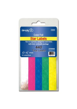 Foil Star Stickers Assorted, 1/2", 440/Pk – Reward Stickers for Teachers, Charts, Crafts & Recognition
