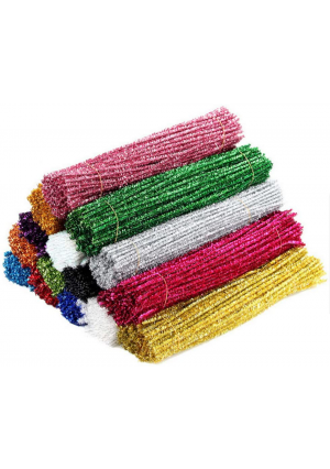 Chenille Sparkle Stems, 12″, 100/Pk | glittery chenille sparkle stems