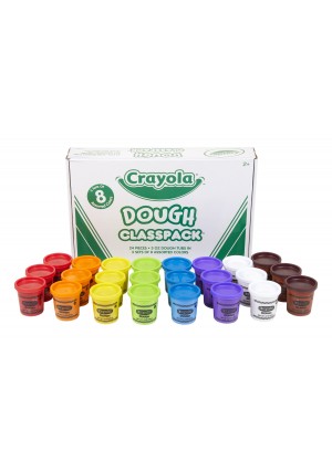 Crayola Dough Classpack – 24‑Count of 3 oz Tubs, 8 Assorted Colors, Soft Reusable Modeling Dough for School, Daycare & Crafts
