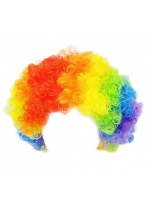 Clown Wig, Adult Size – Rainbow Costume Wig for Crafts, Dress-Up & Performances