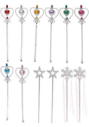 Magical Princess Wands, 12 Pack – Assorted Styles for Kids Crafts, Dress-Up, and Party Fun