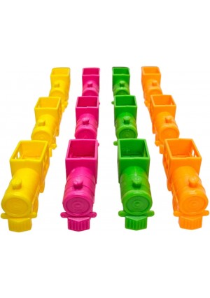 Neon Train Whistles, 2.5", 12/Pk – Colorful Whistle Toys for Kids Parties, Crafts, Classrooms & Camps