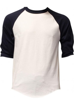 White T-shirt With Blue Sleeve 