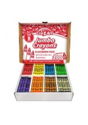 Jumbo Crayon Classroom pack 8 color 200 count Box