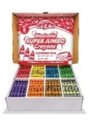 Super Jumbo Crayon Classroom Pack 8 Color 200 ct. Box