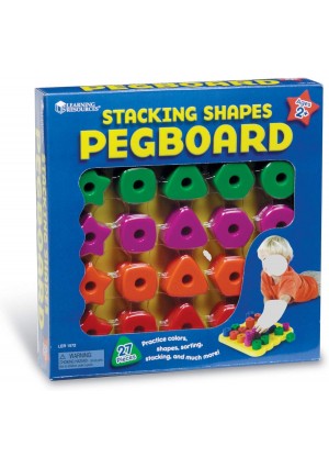 Shapes Pegs & Pegboard Set – Fine Motor & STEM Learning Toy (25 Pieces)