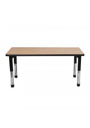AS WE GROW® Oak Black Rectangular Adjustable Table - 24" x 48"